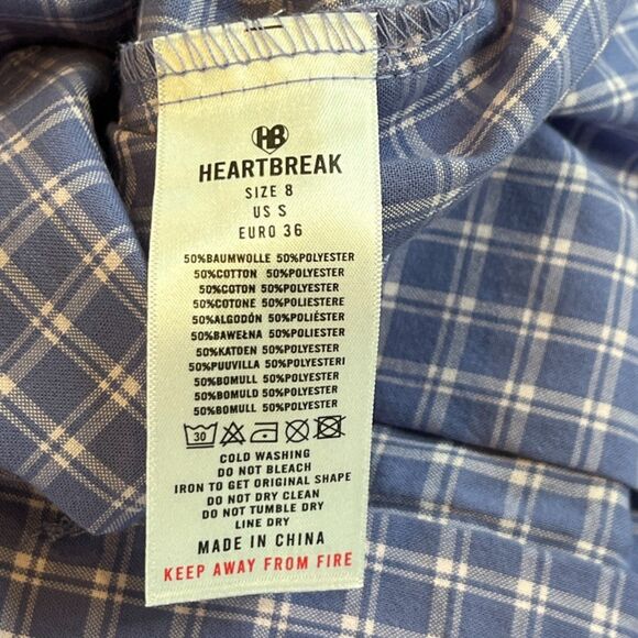 ASOS Heartbreak Purple Plaid Flare Pants Small Split Hems Flat Pockets NEW - Picture 6 of 8